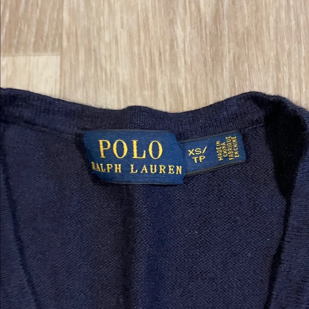 Polo by Ralph Lauren Men's Dark Blue V-Neck Sweater